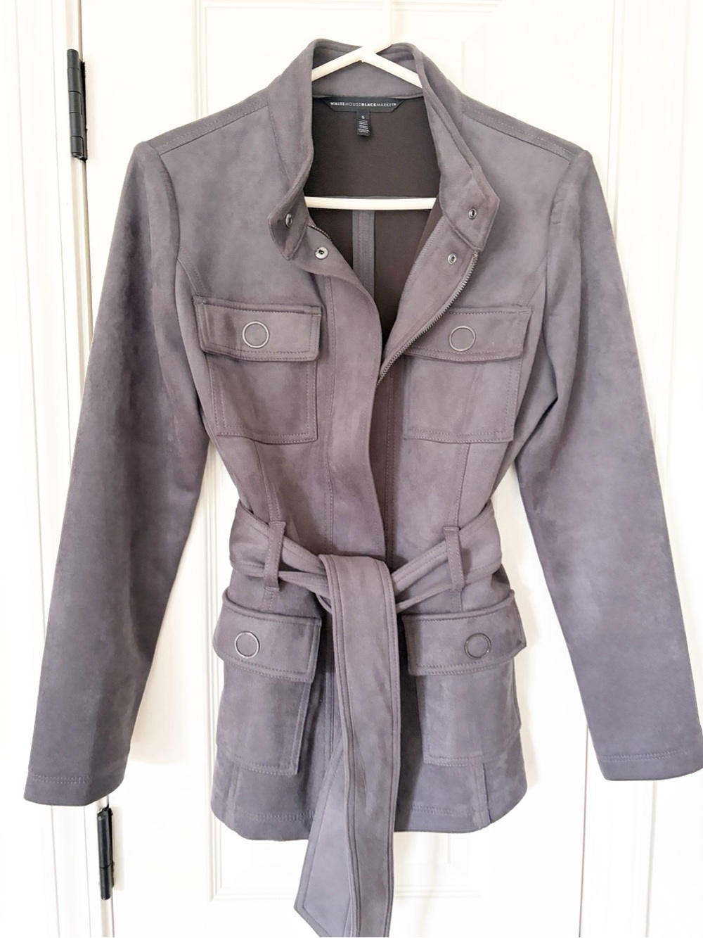 Small • Women's Suede Utility Jacket - Gray